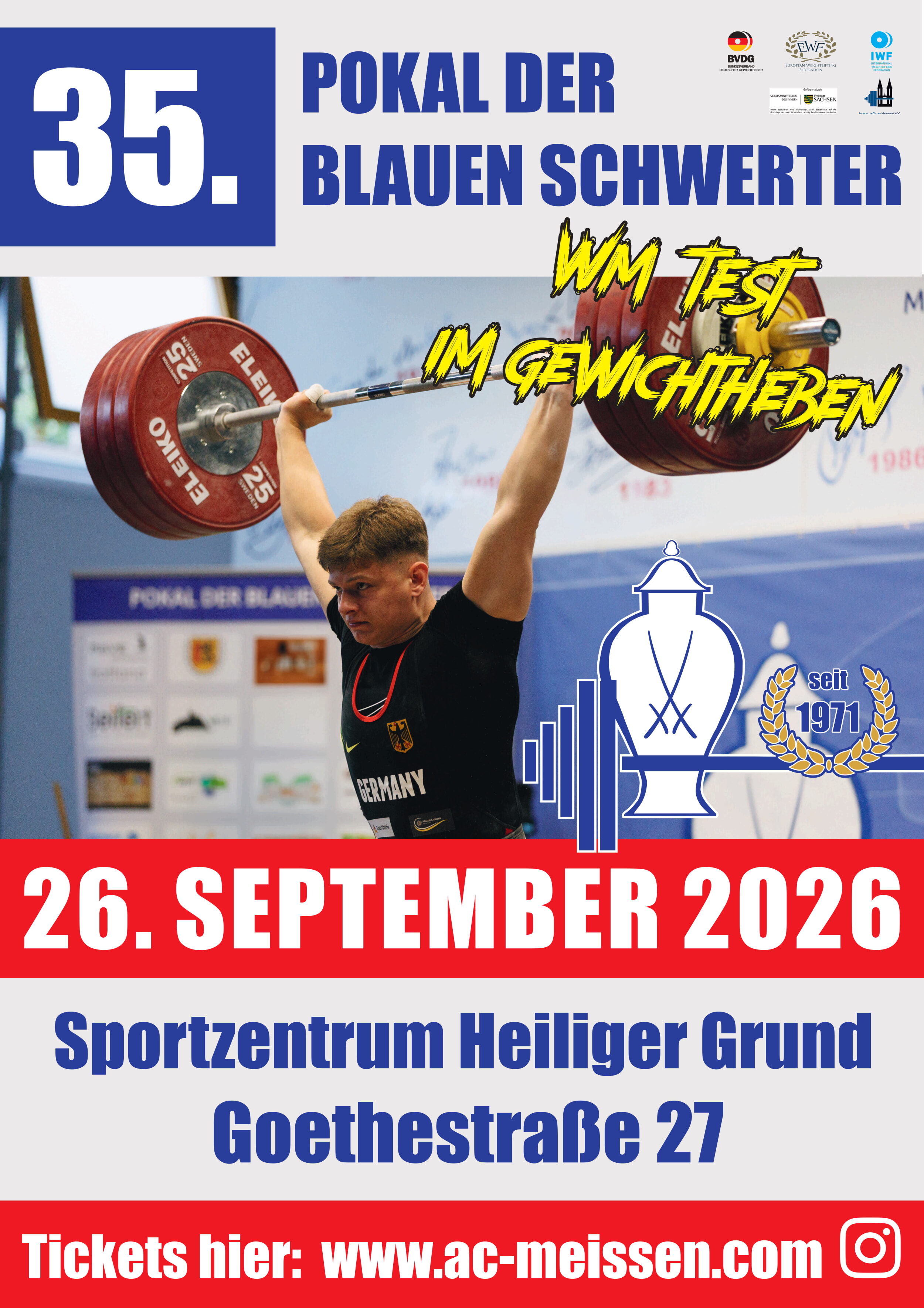 35. Pokal der Blauen Schwerter am 26.09.2026
